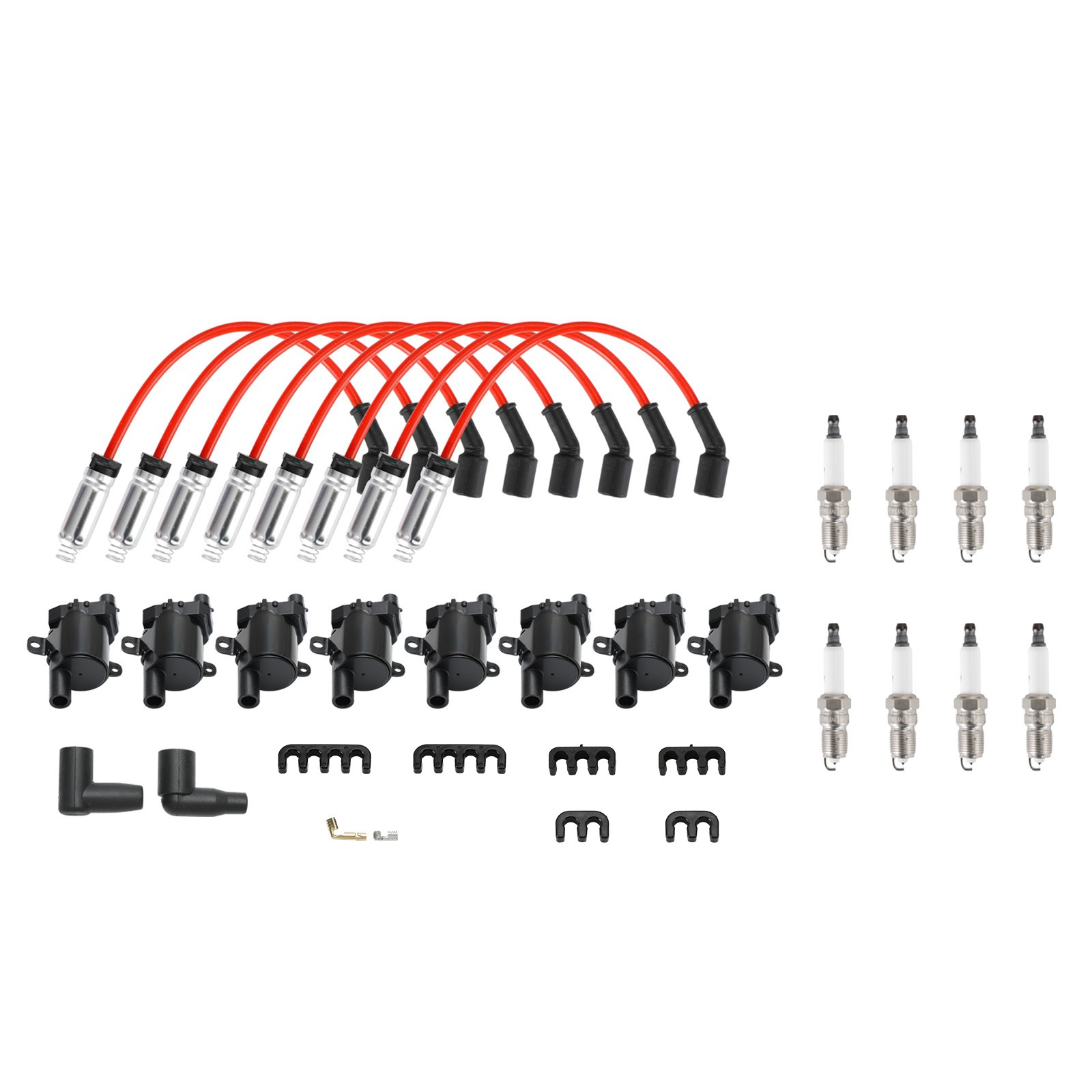 8Pack Ignition Coil+Spark Plug+Wires Set UF262 For Chevy Silverado 1500 2500 GMC