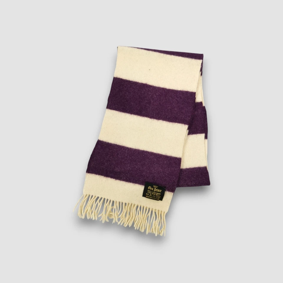 Vintage Glen Prince Wool Scarf Classic Christmas Striped Neckwear Winter Scarves - Image 3 of 4