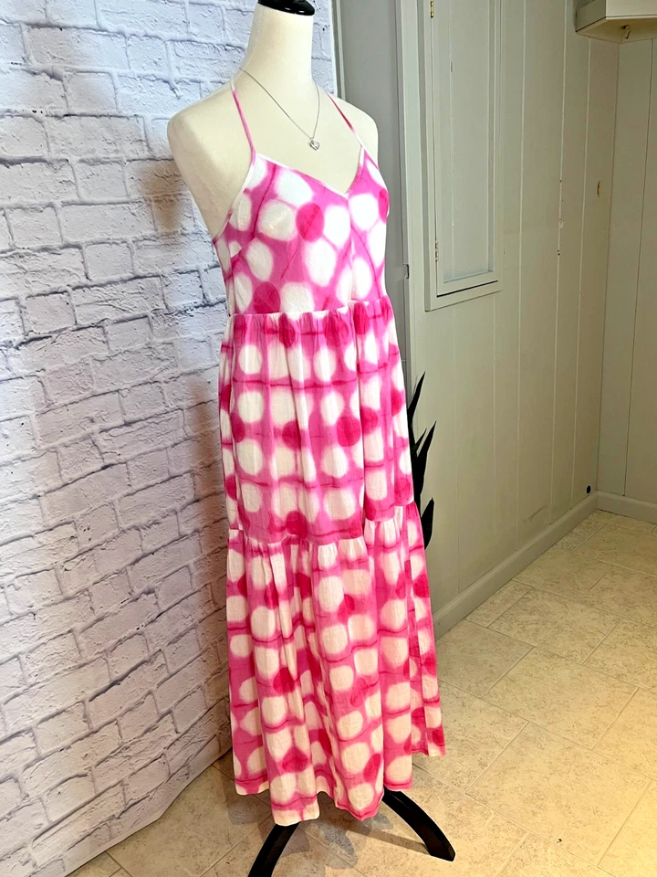 Anthropologie Maeve Geneva Pink Tie Dye Maxi Dress Size Xs - Image 3 of 4