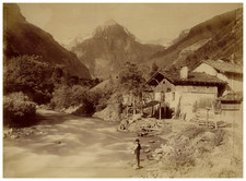 Charnaux, Suisse, Sixt, Giffre et Pic de Tanneverge vintage albumen print Tira