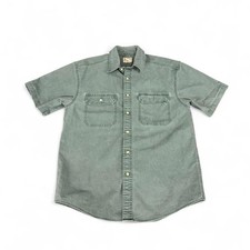 Vintage LL Bean Traditional Fit Safari Shirt Mens M Cargo Short Sleeve Button Up