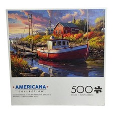 Buffalo Games 500 Piece Jigsaw Puzzle Americana Collection Old Boathouse 03710