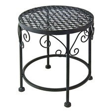 Provence Garten Pflanzentisch Blumentisch Metalltisch Pflanztisch ØxH: 25x27 cm