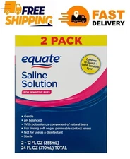 Equate Saline Solution for Sensitive Eyes, 12 fl oz, 2 Pack, Compare to Bausch +