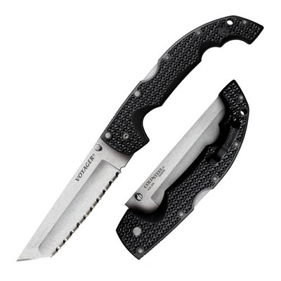 COLD STEEL XL Voyager 5.5'' AUS10A Tanto Point Razor-Sharp Blade 6.75'' Griv-Ex...