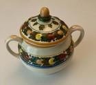 Vintage Royal Adams Ivory Titian Ware Della Robia hand painted sugar bowl w/lid — photo 2