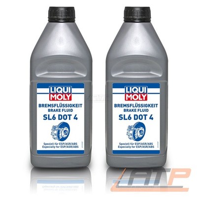 LIQUI MOLY 2x 1 L LITER BREMSFLÜSSIGKEIT SL6 DOT 4 BRAKE FLUID 