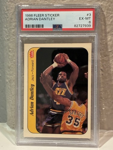 Adrian Dantley #3 1986 Fleer Sticker card