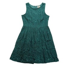 Forever 21 Exclusive Lace Dress M Emerald Green Lined Zip