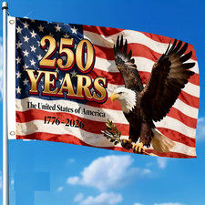 250th Anniversary American Flag 3x5ft Outdoor Patriotic Decoration 1-Sided