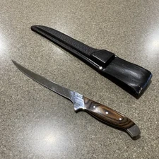 Maxam Japan Classic Fillet Knife Fishing Outdoors Leather Sheath USA 1087-SF