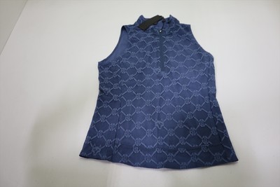 Greyson Wolf Links Lace Sleeveless Halley Polo Womens Small Indigo 962D 01304391