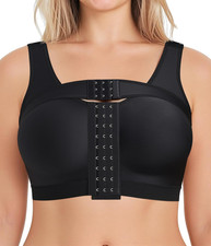Compression Bra Post Surgery - Mastectomy Bras for Women Front Closure with Remo