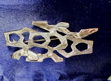 Vintage Norwegian Brutalist Sterling Silver Brooch – Studio E&P – 1960s Modern
