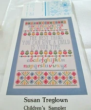 Susan Treglown Children's Time Sampler Cross Stitch Pattern Only Vintage 1980 