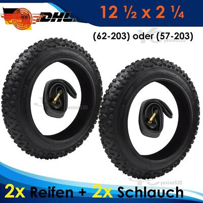 2 Set 12'' Reifen + Schlauch 12 1/2 x 2 1/4 (62-203) Kinderwagen Kinderfahrrad