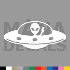UFO Alien Vinyl Die Cut Decal Sticker - ET Extraterrestrial