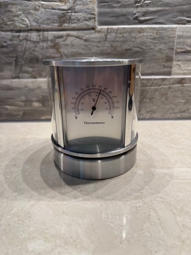 Movado Four Sided Rotating Desk Clock w/Thermometer/Humidity/Photo Holder - Picture 4 of 5