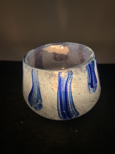 Beautiful Art Glass Tealight Votive Candle Holder Hand Blown Green - Picture 7 of 10