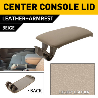 Beige Center Console Armrest Lid Cover Box Leather For 03-12 Audi A3 1.8L 2.0L
