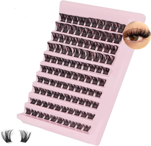 Lash Clusters, 100Pcs DIY Individual Eyelash Extenisons Natural Look D Curl Clus - Picture 9 of 12
