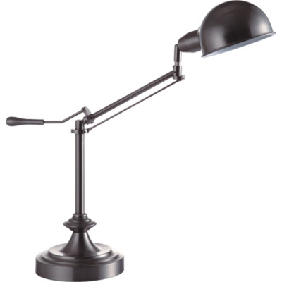 NEW Vintage Brushed Steel Finish In-Line Switch 19'' Adjustable Table Lamp 31186T