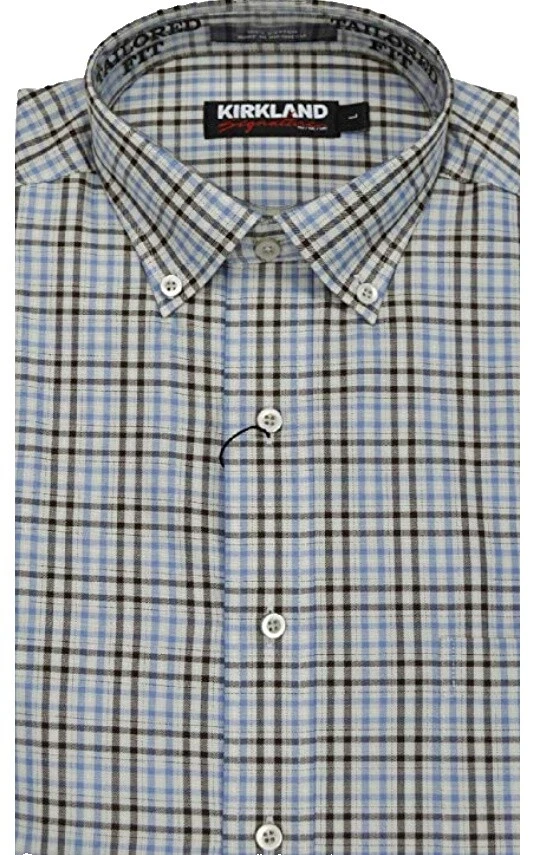 Kirkland Signature Brown 100% Cotton Dress Shirts for Men