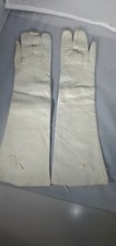 Vintage Gimbels Italian ladies 13" long leather silk gloves sz 6 1/2