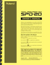 Roland SPD-20 Percussion Pad Owner's AND Service Manual