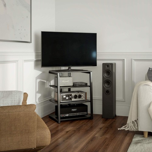 HOMCOM HiFi Stand, with Four Storage Shelves - Black - Picture 9 of 9