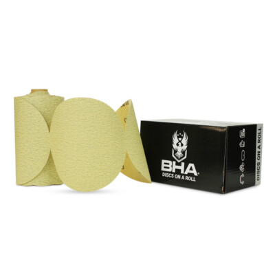 100 Pack - 150 Grit 6 Inch Discs On a Roll PSA Gold Sticky Back DA Sanding Paper