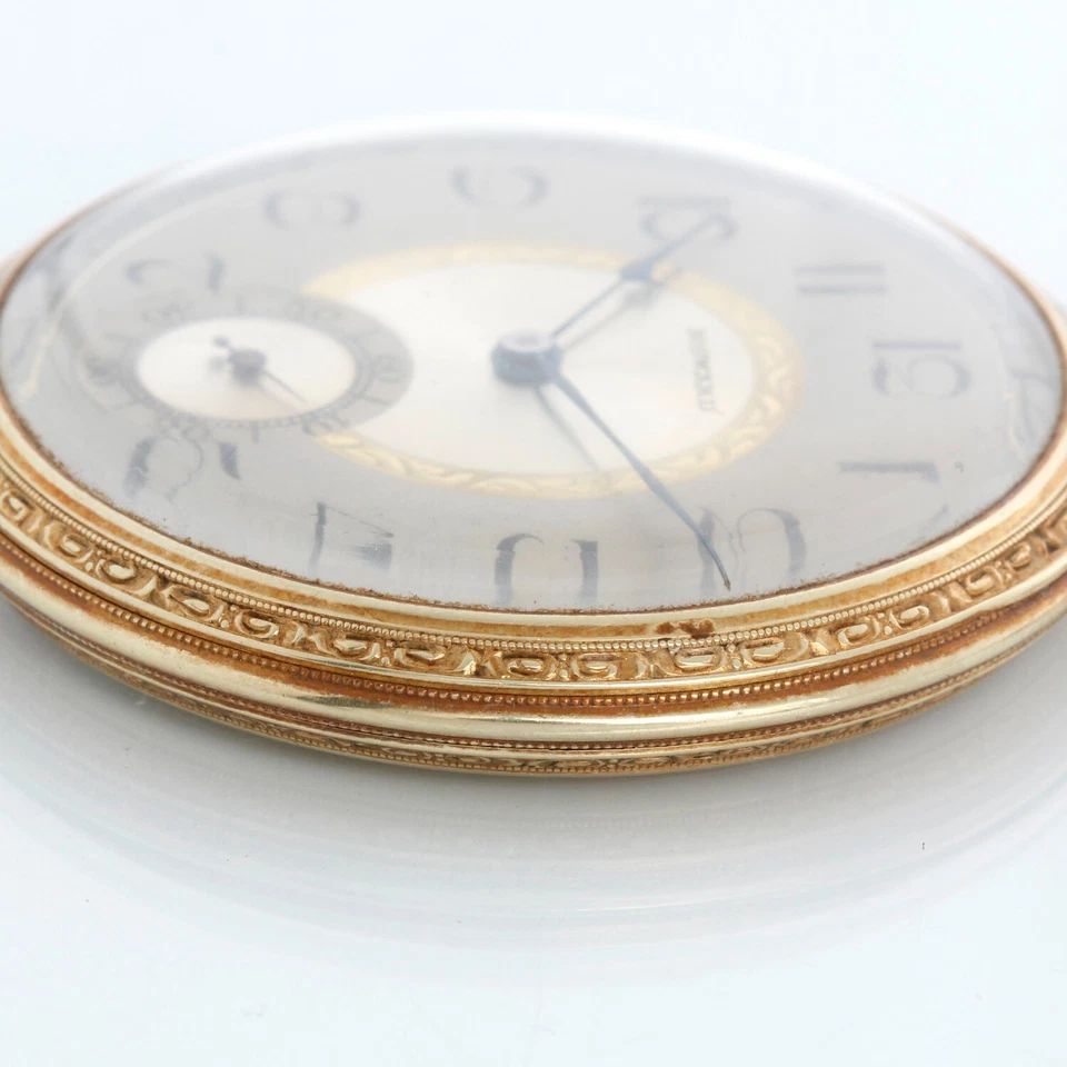 E. Howard Watch Co. 19J 14K Yellow Gold Pocket Watch W/Gold Filled Chain Ca.1923 - Image 4 of 4