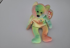 Ty Beanie Baby: Peace Bear 1996 - Multicolor 115 inside tush tag Rare orginal