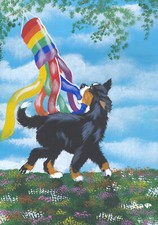 Bernese Mountain dog print 8 x 10 , " Wind Dancer " Signed by artist
