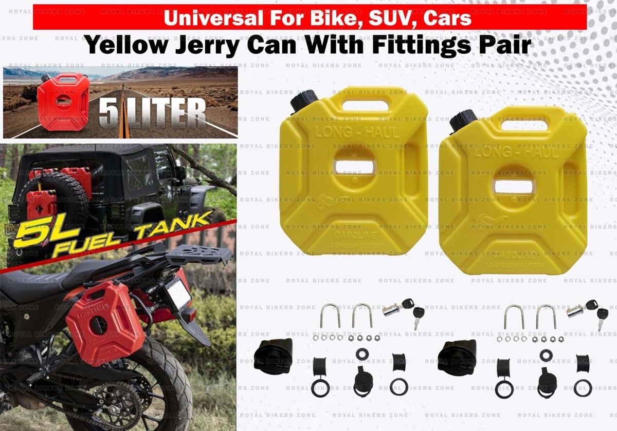 Universal For Bikes/SUV/ Cars Portable Yellow Jerry Can Pair | eBay