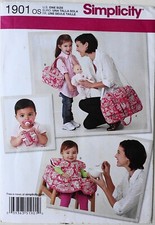 Simplicity 1901 Infant Baby Diaper Bag Pacifier Chair Cover Bib Sewing Pattern