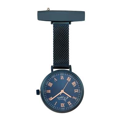Annie Apple Nurses Fob Watch Meraki Rose Gold/Blue Mesh