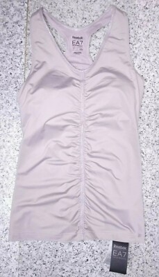 Reebok EA7 Emporio Armani Vest Limited Ed. Centre Ruched Grey Women's Tank - L