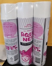 3 cans Aqua Net Professional Hair Spray Extra Super Hold Fresh Fragrance