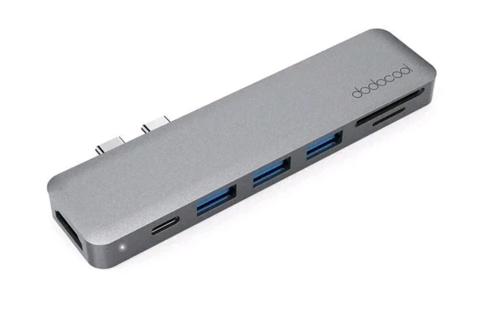 Dodocool Aluminum Alloy7-In-1 Multiport Hub With Dual USB-C Connectors4K DC53GY1 - Image 3 of 4