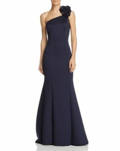 aqua one shoulder scuba gown