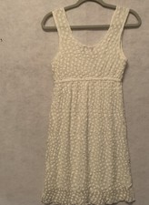 Mark Dress Womens Medium White Tank Style Pullover Textured High Waist Lace