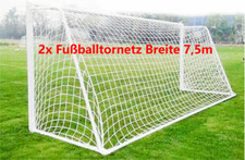 2x Tornetz Fußballtornetz Breite 7,5m Fußba...