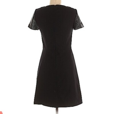 dkny faux leather dress Long Sleeve Faux Leather Midi Shirt Dress main image 0
