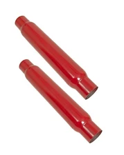 HI PERFORMANCE FREE FLOW 24" RED BULLET GLASSPACKS MUFFLERS 3" PAIR
