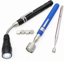 Telescopic Magnetic Pickup Tool Set, 10LB Magnet Stick, Extendable Magnetic Flas