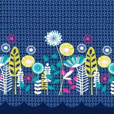 MICHAEL MILLER "POSEY BORDER" CX3663 Midnight the 1/2 yard