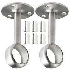 Heavy Duty Closet Rod Brackets - Ceiling-Mount Shower Curtain Rod Holders 2 P...