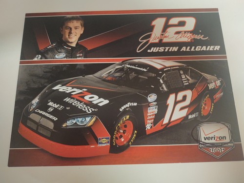 NASCAR Postcard Justin Algaier #12 Verizon Wireless Dodge Penske Racing 2009