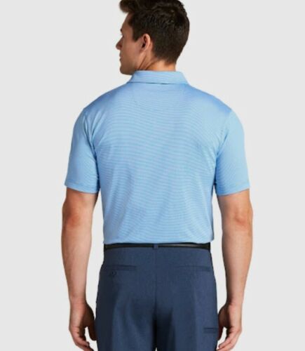 Polo da golf Jack Nicklaus blu a righe traspirante nuova (taglia small) CR - Foto 2 di 5